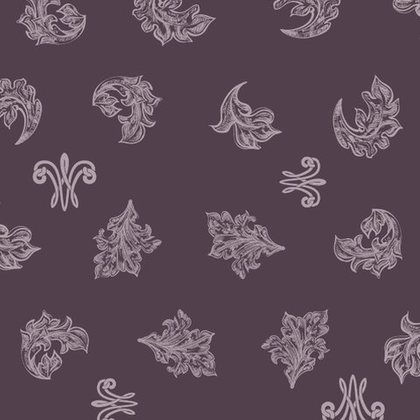 Acanthus leaves on plum — pattern from the Marie-Antoinette Style Guide